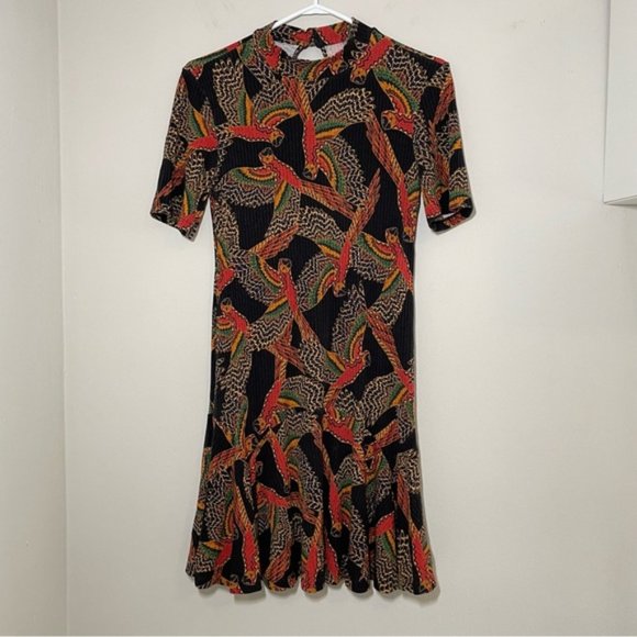 Farm Rio Ancestral Rib Ruffle Mini Dress size L - Picture 8 of 10